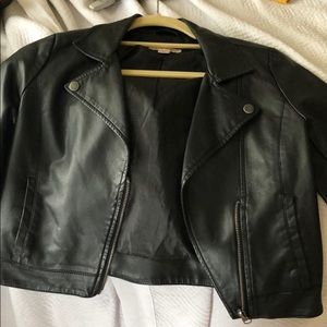 black leather jacket